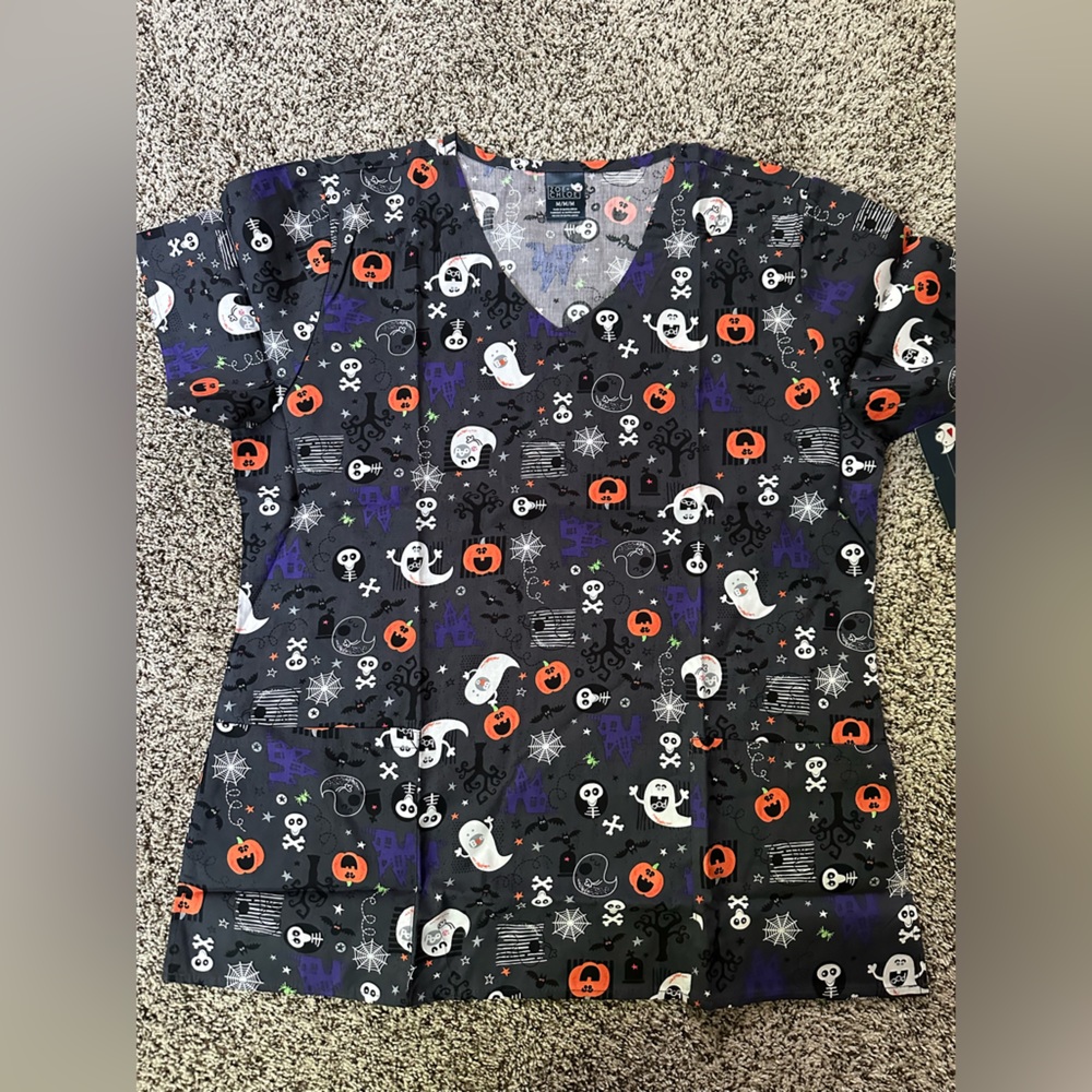 Halloween Themed Scrub Top